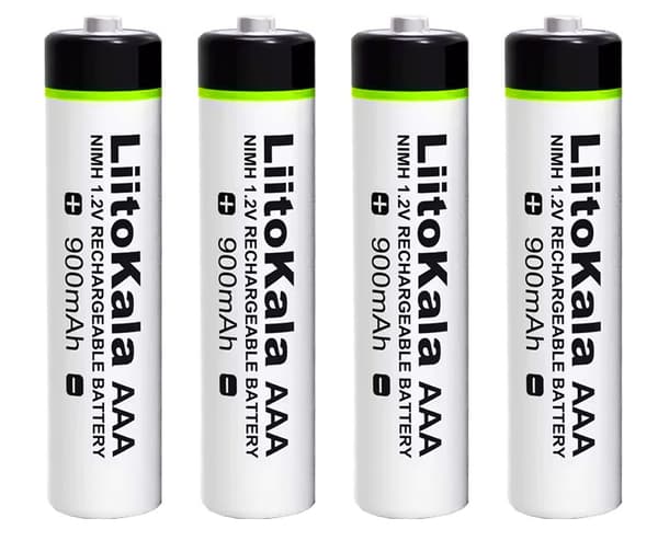 Genopladelige batterier LiitoKala AAA R3 1,2V 900mAh Ni-MH batterier 4 stk.