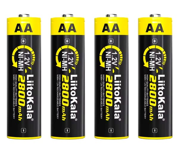 Ladattavat akut LiitoKala AA R6 1,2V 2800mAh Ni-MH akut 4 kpl.