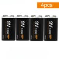 Miniatyrbillede 2 af 2: 9V genopladeligt batteri, 1200mAh kapacitet, USB-opladning,9V, 4 stk. batteri
