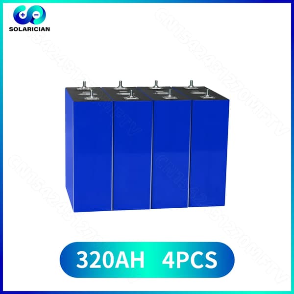 320Ah LiFePO4-batteri, 8000 cyklusliv, letvægtsdesign,4 stk.