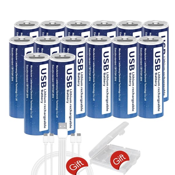 PALO USB-ladattavat AA-paristot, 1,5V jännite, nopea lataus 1 tunnissa,14 kpl AA