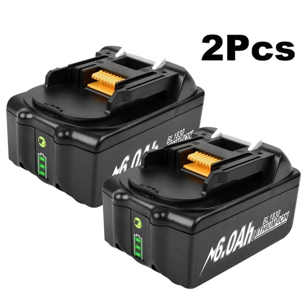 Uppladdningsbart batteri, 6,0Ah eller 9,0Ah kapacitet, 18V spänning,2ST 6.0Ah Batteri