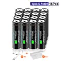 Miniatyrbillede 2 af 2: 14500 Genopladeligt Batteri, 700mAh Kapacitet, Hurtig Opladning,16 stk batterier