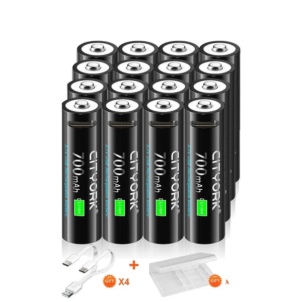 14500 Genopladeligt Batteri, 700mAh Kapacitet, Hurtig Opladning,16 stk batterier