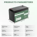 Miniatyrbillede 2 af 2: LiFePO4-batteri, 12,8V 100AH, 1280WH energi,12,8V 100AH 1280WH