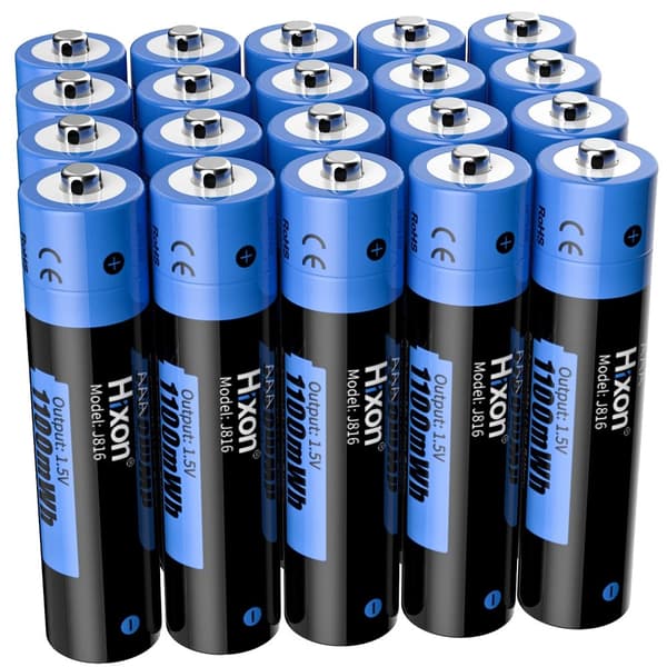 Genopladeligt AAA-batteri, 1100mWh kapacitet, hurtig opladning på 2 timer,20 PC batteri