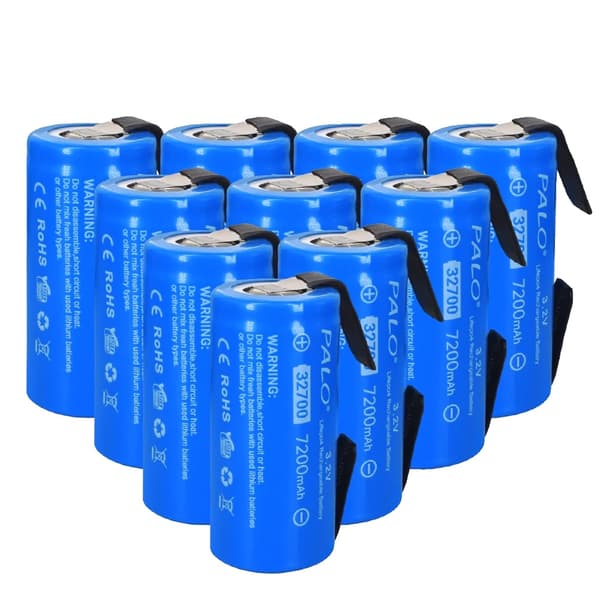 PALO 32700 LiFePO4-batteri, 7200mAh kapacitet, 3,2V spænding,10 stk