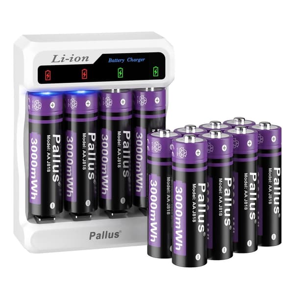 Genopladeligt AA-batteri, 3000mWh kapacitet, 3A maks. strøm, 4 stk. sæt,1.5V, 12stk batteri SÆT-a