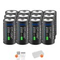 Miniatyrbillede 1 af 2: Genopladeligt CR123A-batteri, 2550mWh kapacitet, alsidigt til lommelygter,12 stk 16340 batteri