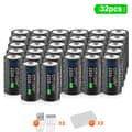 Miniatyrbillede 2 af 2: Genopladeligt CR123A-batteri, 2550mWh kapacitet, alsidigt til lommelygter,32 stk 16340 batteri