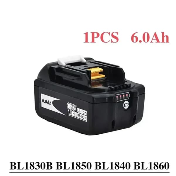 18V batteri, 6000mAh kapacitet, Li-Ion type, letvægts 600g,1STK