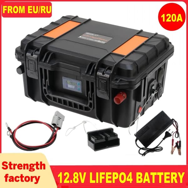 12V LiFePO4-batteri, 100AH kapacitet, vandtæt kasse,CS120AH lifepo4 PD