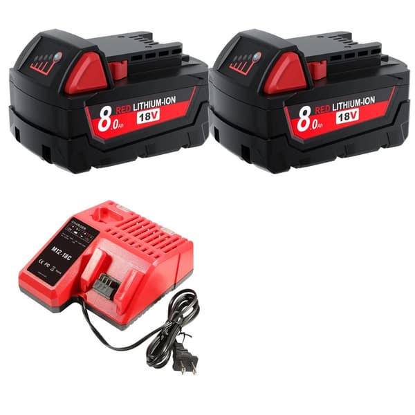Batteripakke, 8000mAh, CE-certificeret,2X8000mAh2X4AOplader