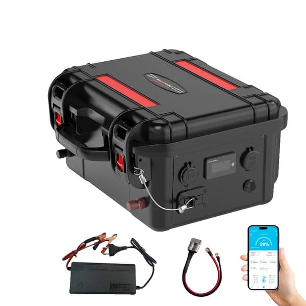 LiFePO4-batteri, 100Ah/120Ah kapacitet, Bluetooth-aktiveret,120Ah med bluetooth