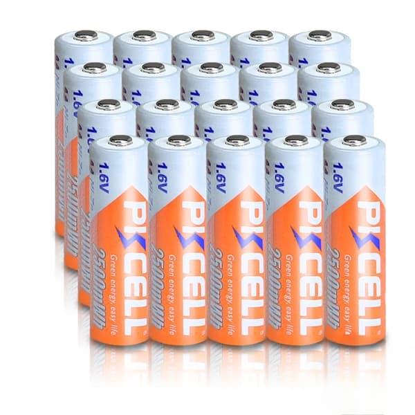 Ladattavat AA-paristot, 1.6V Ni-Zn, 2500mWh kapasiteetti,20 PC