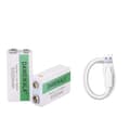 Pikkukuva 1 / 2: 9V litiumakku, 5500mAh kapasiteetti, kompakti muotoilu,9V USB5500 2kpl
