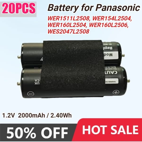 Shaverbatteri, 2000mAh, Genopladeligt, CE-certificeret,20PCS Batteri