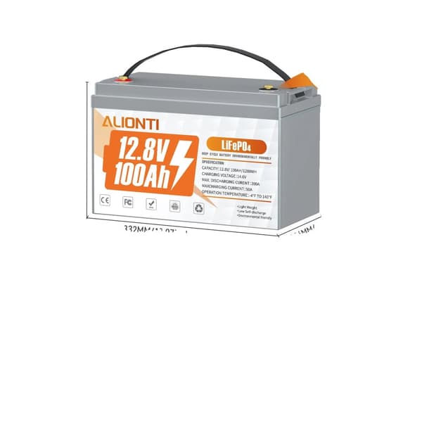 LiFePO4-batteri, 1280Wh energi, høj cykluslevetid,12V 100Ah