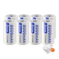 Miniatyrbillede 1 af 2: PALO Genopladelige D Størrelse Batterier, 8000mAh Kapacitet, Miljøvenligt Design,8 STK batteri