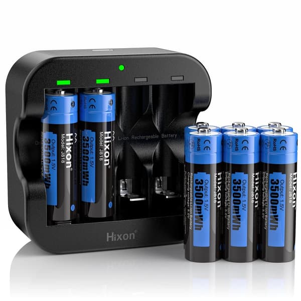 Hixon Li-Ion genopladelige AA-batterier, 3500mWh kapacitet, hurtig opladning 1,5V,8PC Batteri SÆT, 1,5V