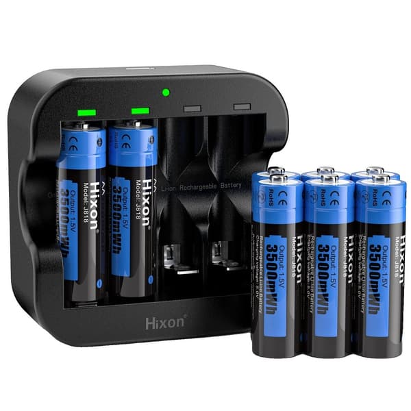 Hixon Li-Ion genopladelige AA-batterier, 3500mWh kapacitet, hurtig opladning 1,5V,8PC Batteri SÆT, 1,5V