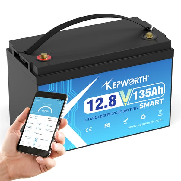 12V 135AH Lithiumbatteri, Bluetooth BMS, Bredt driftstemperaturområde,12V 135AH Bluetooth