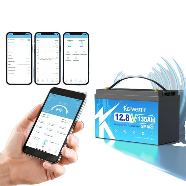12V 135AH Lithiumbatteri, Bluetooth BMS, Bredt driftstemperaturområde,12V 135AH Bluetooth