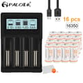 Miniatyrbillede 2 af 2: PALO genopladelige batterier, 800mAh kapacitet, tilgængelige i 12 til 32 stk,1 oplader 16 batteri