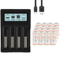 Miniatyrbillede 1 af 2: PALO genopladelige batterier, 800mAh kapacitet, tilgængelige i 12 til 32 stk,1 oplader 16 batteri