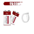 Miniatyrbillede 1 af 2: 9V Lithiumbatteri, 6900mAh kapacitet, alsidig anvendelse,9V USB6900 2Stk