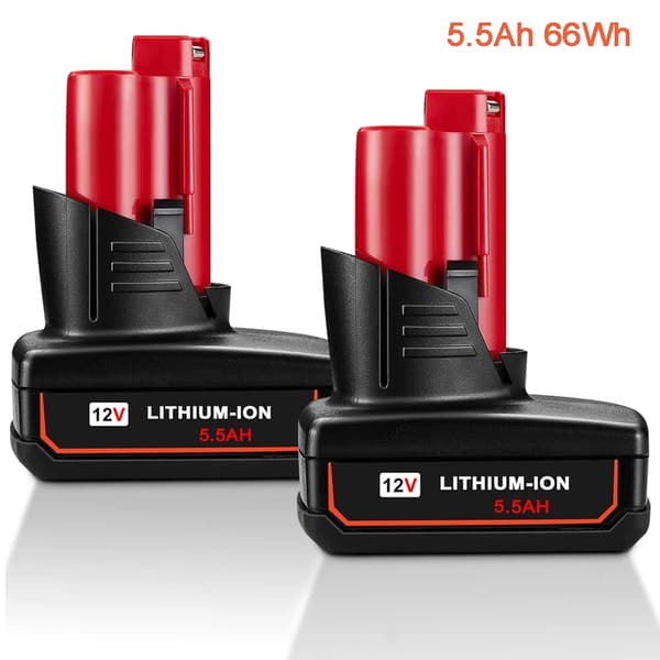 12V M12-batteri, 5,5Ah kapacitet, Li-Ion typ,2ST 5.5Ah Batteri