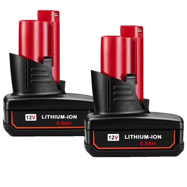 12V M12-batteri, 5,5Ah kapacitet, Li-Ion typ,2ST 5.5Ah Batteri