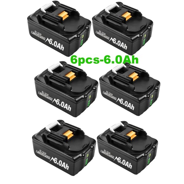 18V-batteri, 6Ah kapacitet, förbättrade säkerhetsfunktioner,6 batteri 6.0Ah