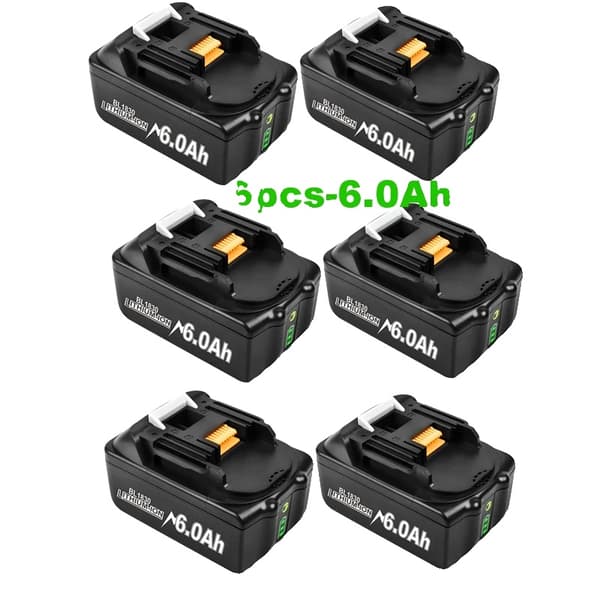 18V-batteri, 6Ah kapacitet, förbättrade säkerhetsfunktioner,6 batteri 6.0Ah