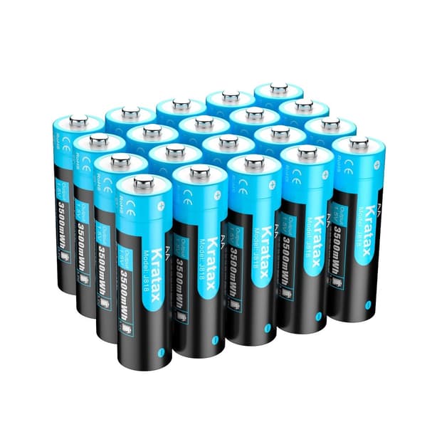AA Li-Ion genopladeligt batteri, kapacitet 3500mAh, maksimal afladningsstrøm 3A, energi 3500mWh,1.5V, 20stk batteri