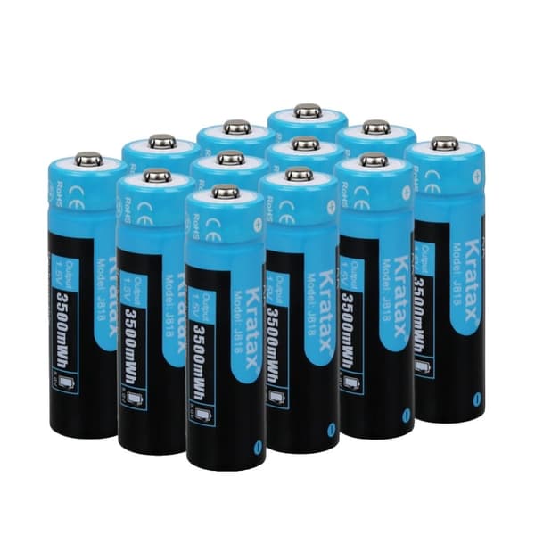 AA litium uppladdningsbart batteri, 3500mAh kapacitet, Li-Ion typ, storlek AA,1.5V, 12st batteri