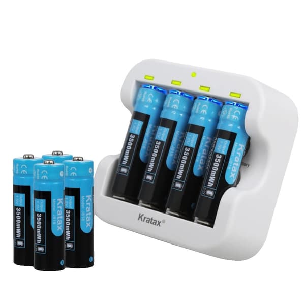 AA Lithium genopladeligt batteri, 3500mAh kapacitet, Li-Ion type, størrelse AA,1.5V, 8stk batteri Sæt