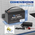 Miniatyrbillede 2 af 2: 12V 100Ah Batteri, Nominel Spænding 12.8V, Lang Levetid 6000 Cyklusser,12V 100AH