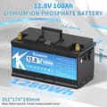 Pikkukuva 2 / 2: 12V Litium-rautafosfaattiparisto, 100Ah/120Ah vaihtoehdot, Sisäänrakennettu BMS-suojaus,12V 100AH 352mm - 12V 100AH 352mm