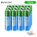 Miniatyrbillede 2 af 2: PALO AA USB Genopladeligt Batteri, 3000mWh Kapacitet, 1.5V Spænding,12 stk.