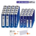 Miniatyrbillede 2 af 2: USB-genopladelige AA+AAA-batterier, høj kapacitet 3600mWh/1110mWh, lang cykluslevetid,20AA og 20AAA