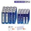 Miniatyrbillede 2 af 2: USB-genopladelige AA+AAA-batterier, høj kapacitet 3600mWh/1110mWh, lang cykluslevetid,16AA og 16AAA