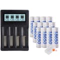 Miniatyrbillede 1 af 2: PALO 18650 Lithiumbatterier, 3200mAh kapacitet, 3.7V spænding,12 stk. og oplader, 3,7V