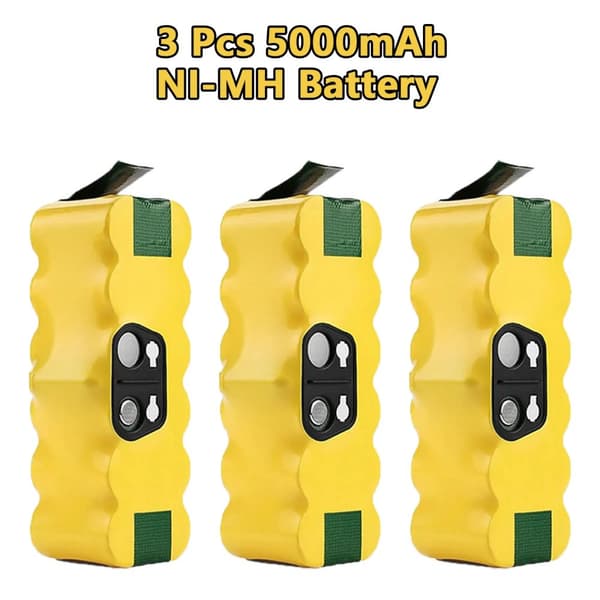 Ni-MH-batteri til iRobot Roomba, 5000mAh kapacitet, kompatibel med flere modeller,3 stk. 5,0 Ah batteri