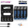 Miniatyrbillede 2 af 2: Genopladelige batterier, 3000mWh kapacitet, AA & AAA oplader, 12AA 1 Oplader