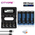 Miniatyrbillede 2 af 2: Genopladelige batterier, 3000mWh kapacitet, AA & AAA oplader, 4AA 1 oplader