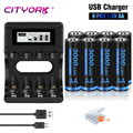 Miniatyrbillede 2 af 2: Genopladelige batterier, 3000mWh kapacitet, AA & AAA oplader, 8AA 1 oplader