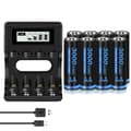 Miniatyrbillede 1 af 2: Genopladelige batterier, 3000mWh kapacitet, AA & AAA oplader, 8AA 1 oplader