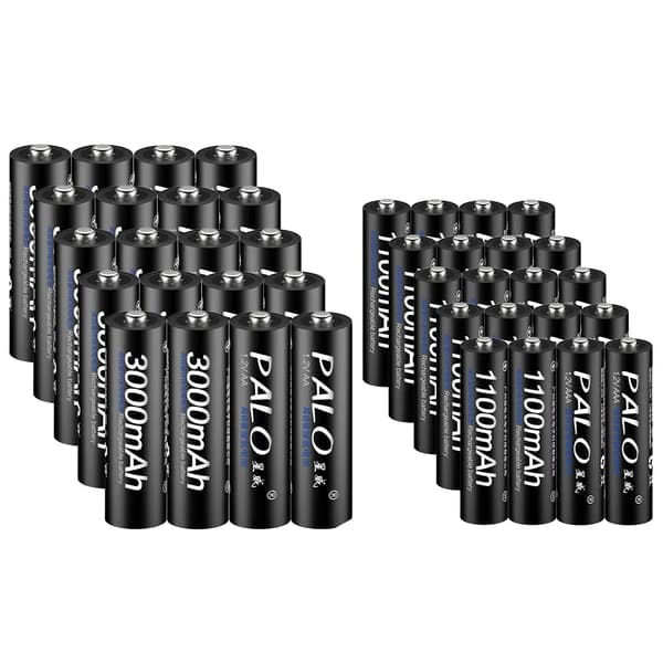Laddningsbara Ni-MH-batterier, 3000mAh AA, 1100mAh AAA,1,2V, 20AA och 20AAA