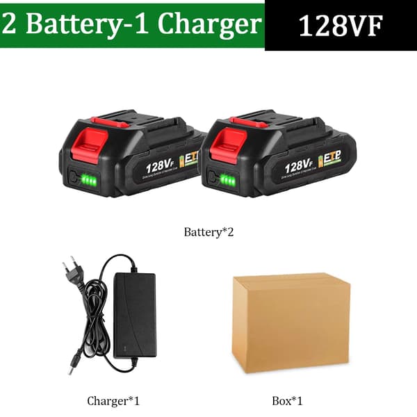 Genopladeligt Lithium Batteri, 15000mAh Kapacitet, EU Stik, 2x128VF-1 Oplader, 18V